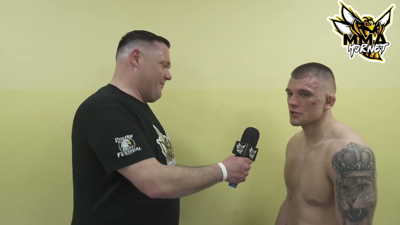 Mikołaj Tomaszewsk po zwycięstwiei na AGOGA Fight Night 1 | jedyny pojedynek MMA na gali