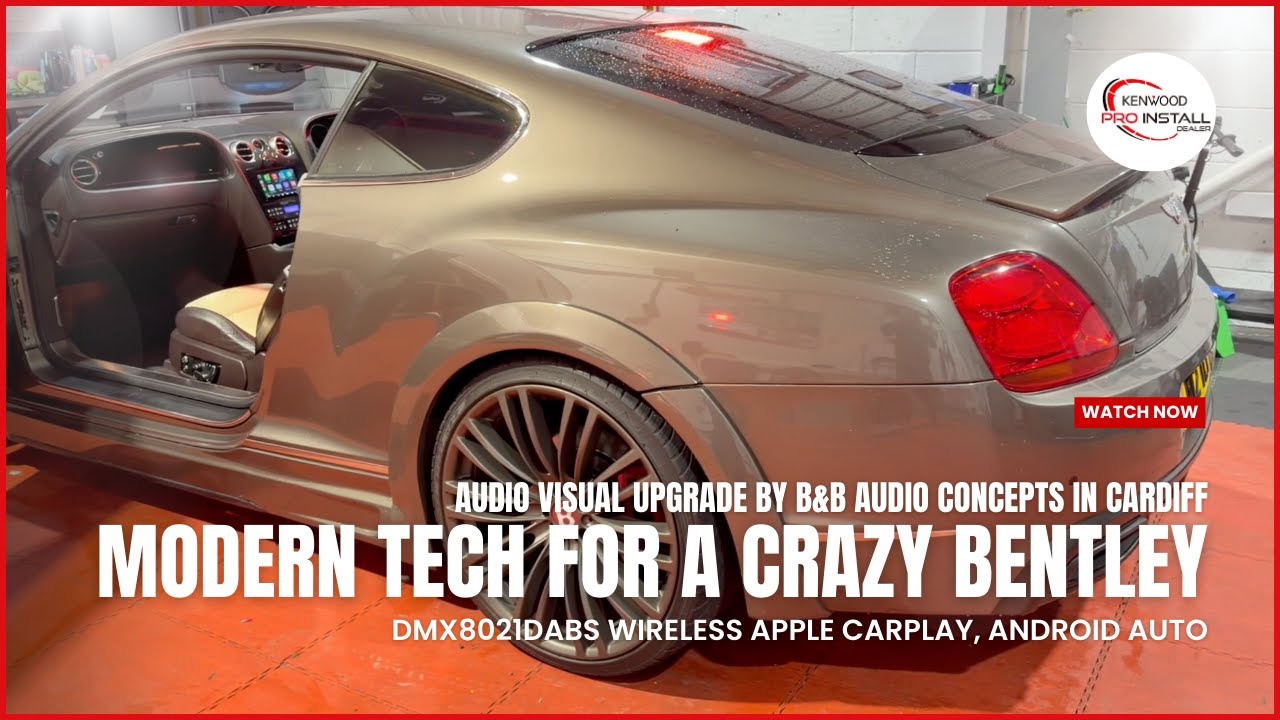 Crazy Bentley Goes Wireless CarPlay & More KENWOOD DMX8021DABS #carplay #bentley #caraudio