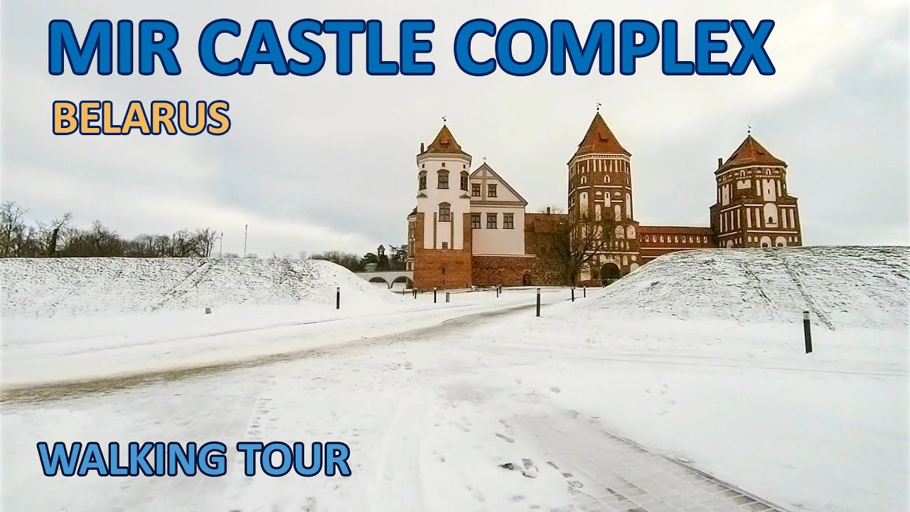 Mir Castle Complex. Relaxing Walking Tour through UNESCO World Heritage. Classical Music.