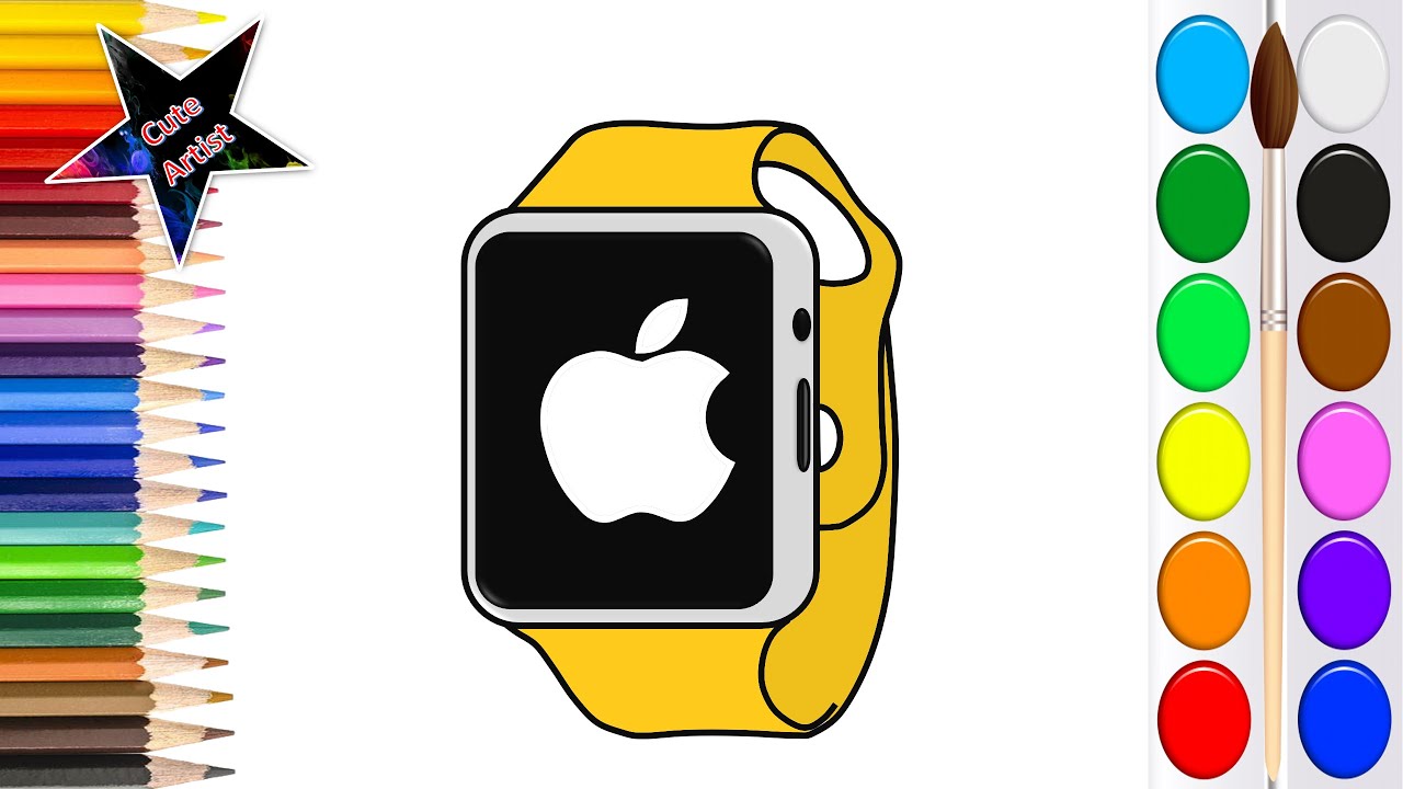 How to Draw Apple Watch, Draw a Smart Watch, Step by Step, Draw Apple Watch Easy Step by Step