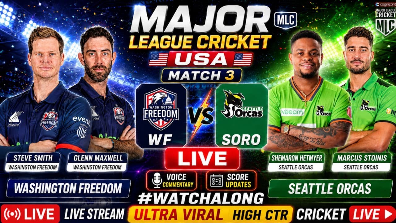 🔴 LIVE | Washington Freedom vs Seattle Orcas | MLC 2026 | Live Match Today |Live Score & Commentary