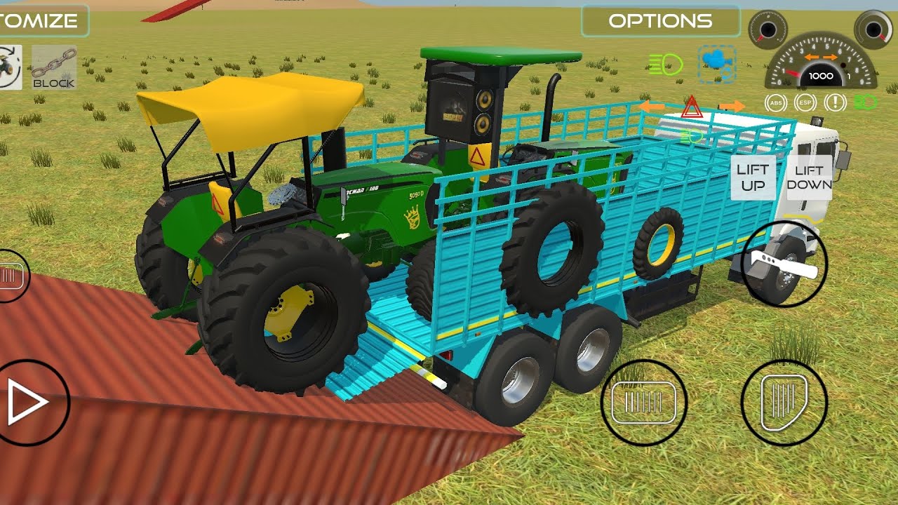 Driving Track 1 unloading the tractor 🚜 And Dumper 👿 And JOND DEERE 👿#tractor #dumpertruck #like