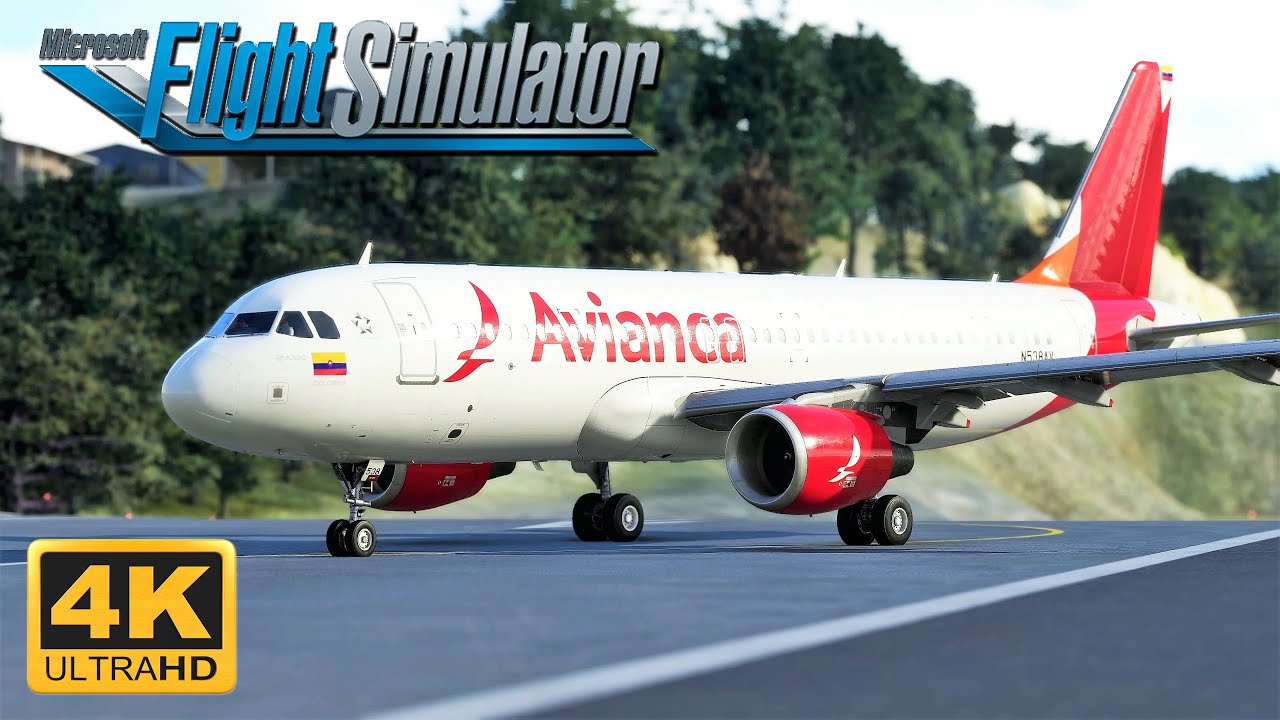 (4K) Microsoft Flight Simulator 2020 - ULTRA GRAPHICS - WING VIEW TAKEOFF  From Dangerous Airport