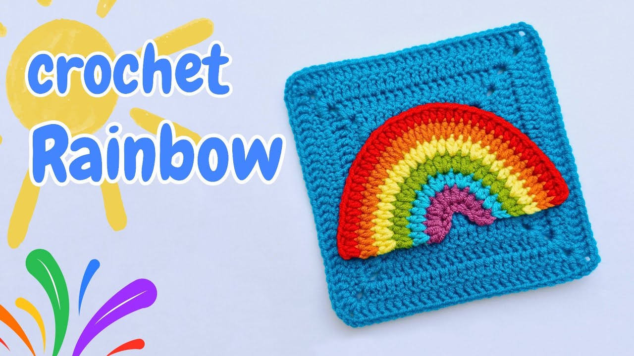 Step by Step Crochet Rainbow Granny Square | Crochet Tutorial🌈