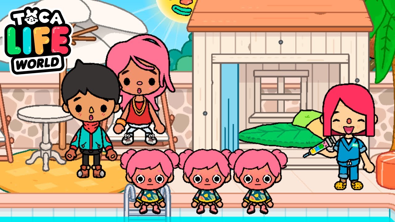 👶¡Las Bebés Trillizas se tienen que Vacunar!  Toca Boca Life World
