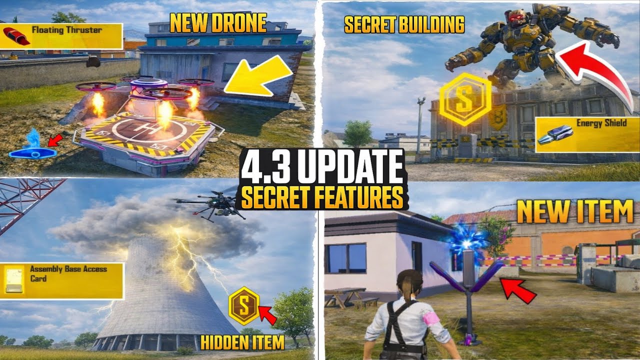 BGMI 4.3 UPDATE NEW SECRET FEATURES NEW DRONE NEW CHANGES & TIPS AND TRICKS EXPLANATION IN MALAYALAM