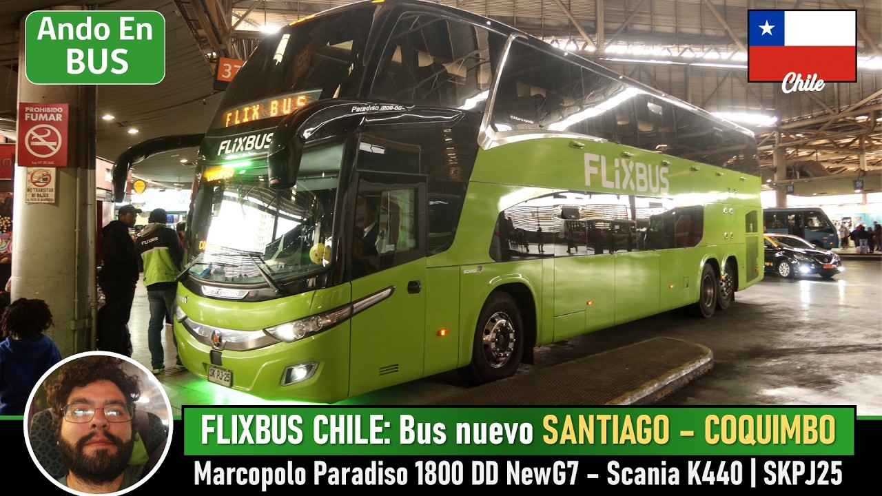 Поездка FLIXBUS CHILE SANTIAGO COQUIMBO на автобусе Marcopolo New G7 Scania