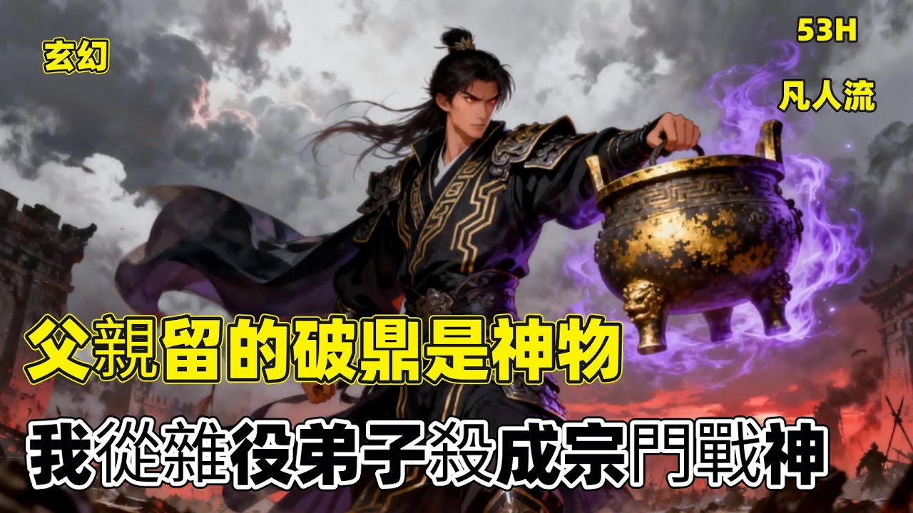 【父親留的破鼎是神物，我從雜役弟子殺成宗門戰神】十三歲林凡喪父，持祖傳黑鼎與令牌入仙門成雜役，遭領隊張三虎百般壓榨。意外發現黑鼎能將靈米化爲增力神液，他氣力暴漲，反手錘爆宗門惡霸，欲借聚靈液再破桎梏！