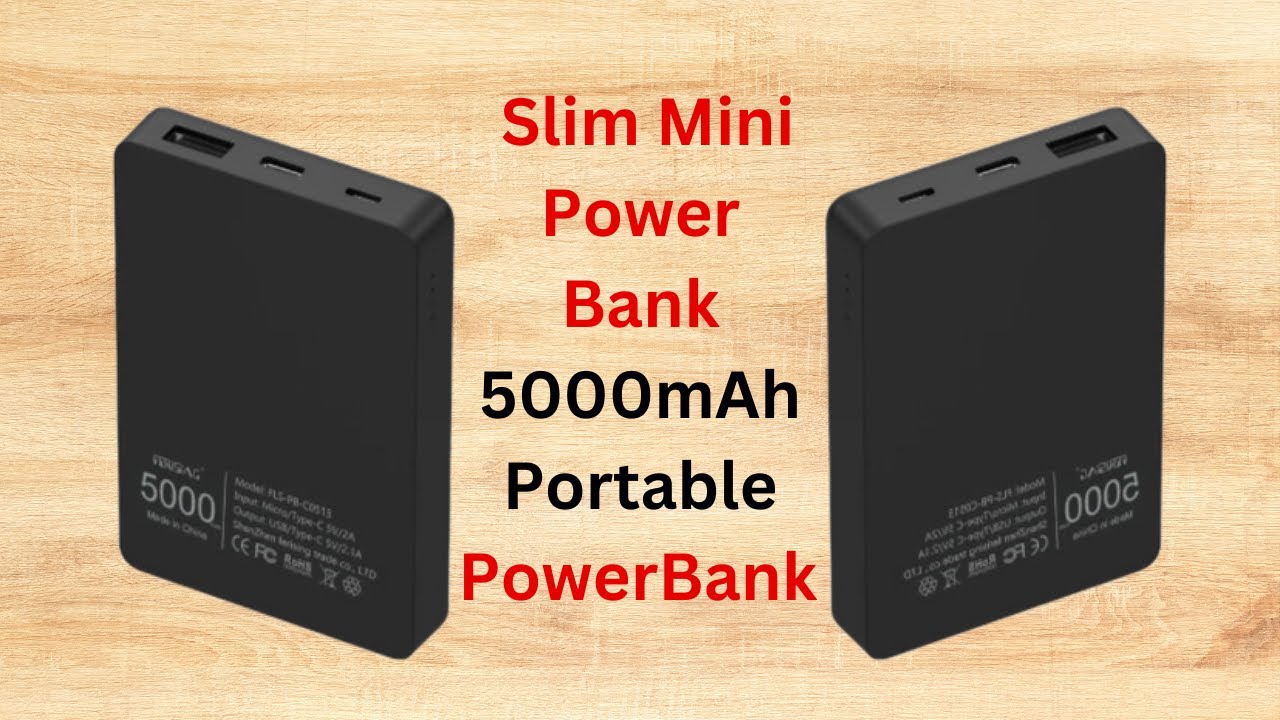 FERISING Slim Mini Power Bank 5000mAh Portable PowerBank 5000 mAh USB Typc C PoverBank External Batt