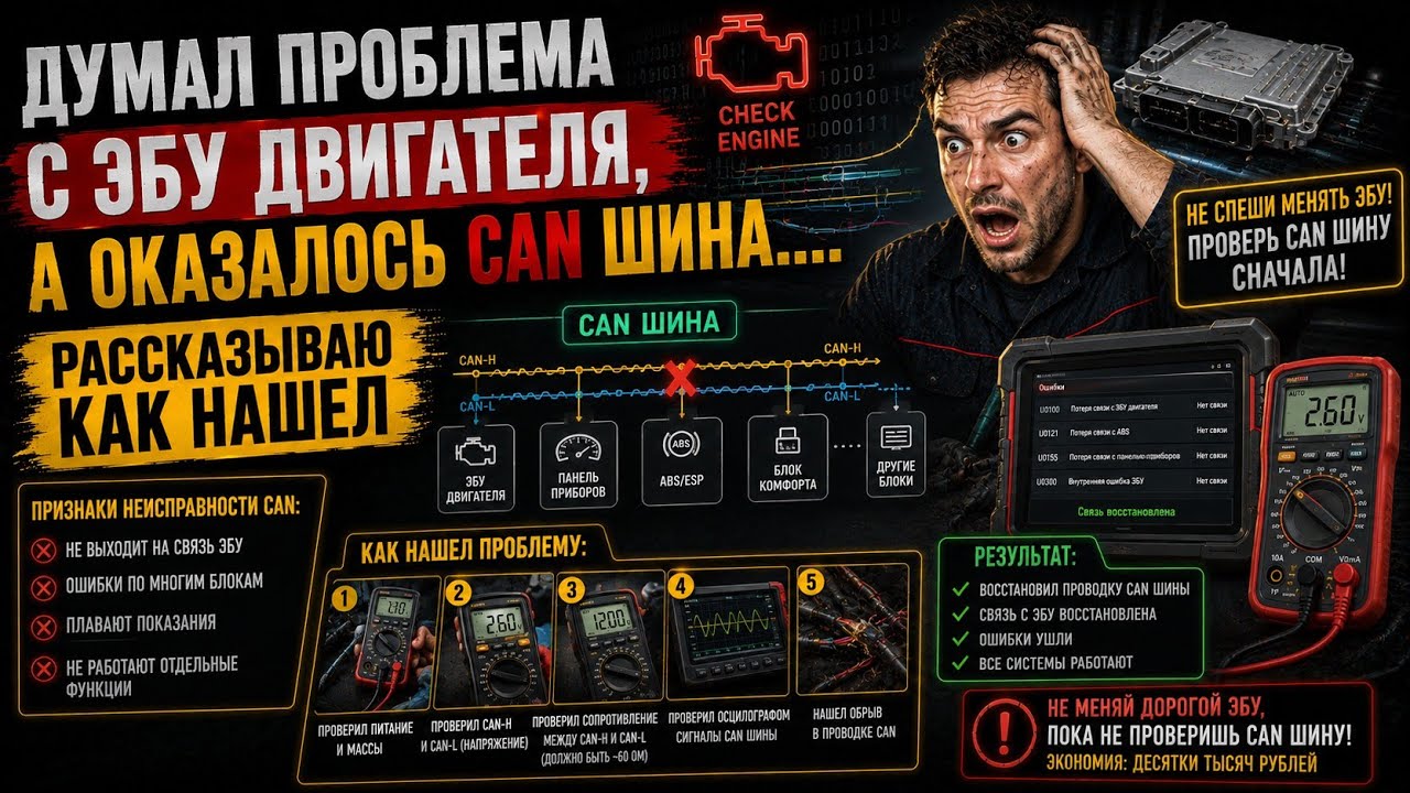 video 104 . ДУМАЛ ПРОБЛЕМА С ЭБУ, а ОКАЗАЛОСЬ CAN .... РАССКАЗЫВАЮ КАК НАШЕЛ