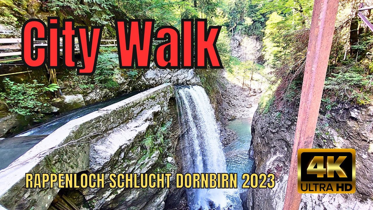 Rappenlochschlucht Dornbirn - City Walking Bodensee 🇩🇪 ✨ 4K HDR ASMR August 2023