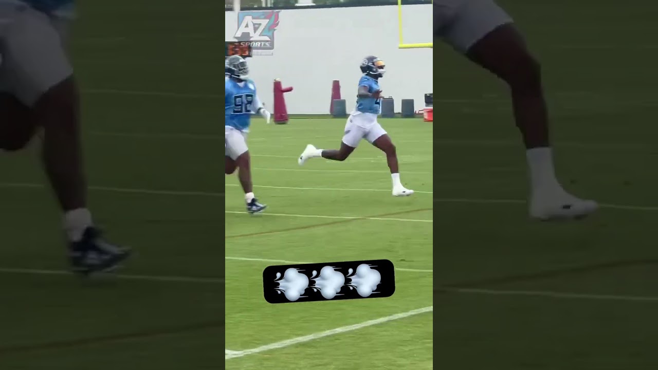 #Titans defensive players Jeffery Simmons and Arden Key in a pursuit drill race 🔥 #titanup #shorts