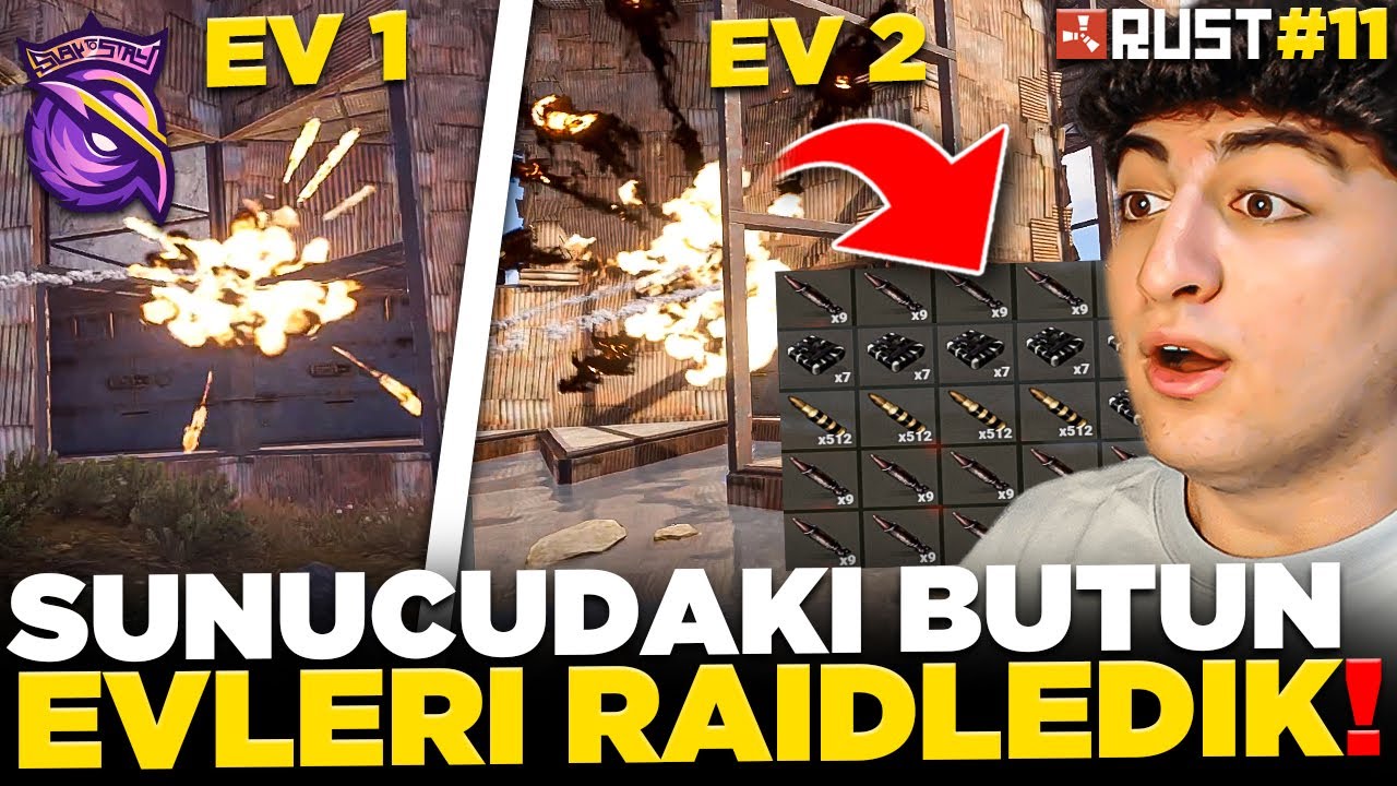 SUNUCUDAKİ BÜTÜN EVLERİ RAİDLEDİK! - Rust#11