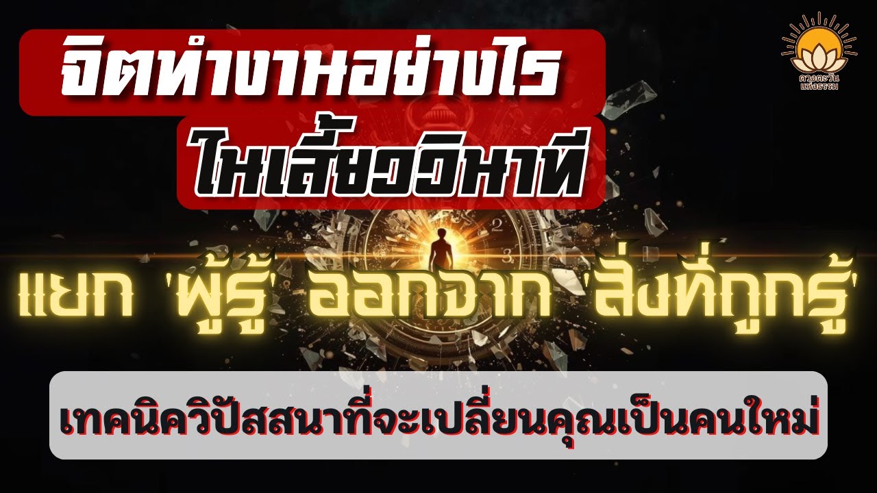 จิตทำงานอย่างไรในเสี้ยววินาที สอนวิธีแยก 'ผู้รู้' ออกจาก 'สิ่งที่ถูกรู้' เทคนิควิปัสสนา