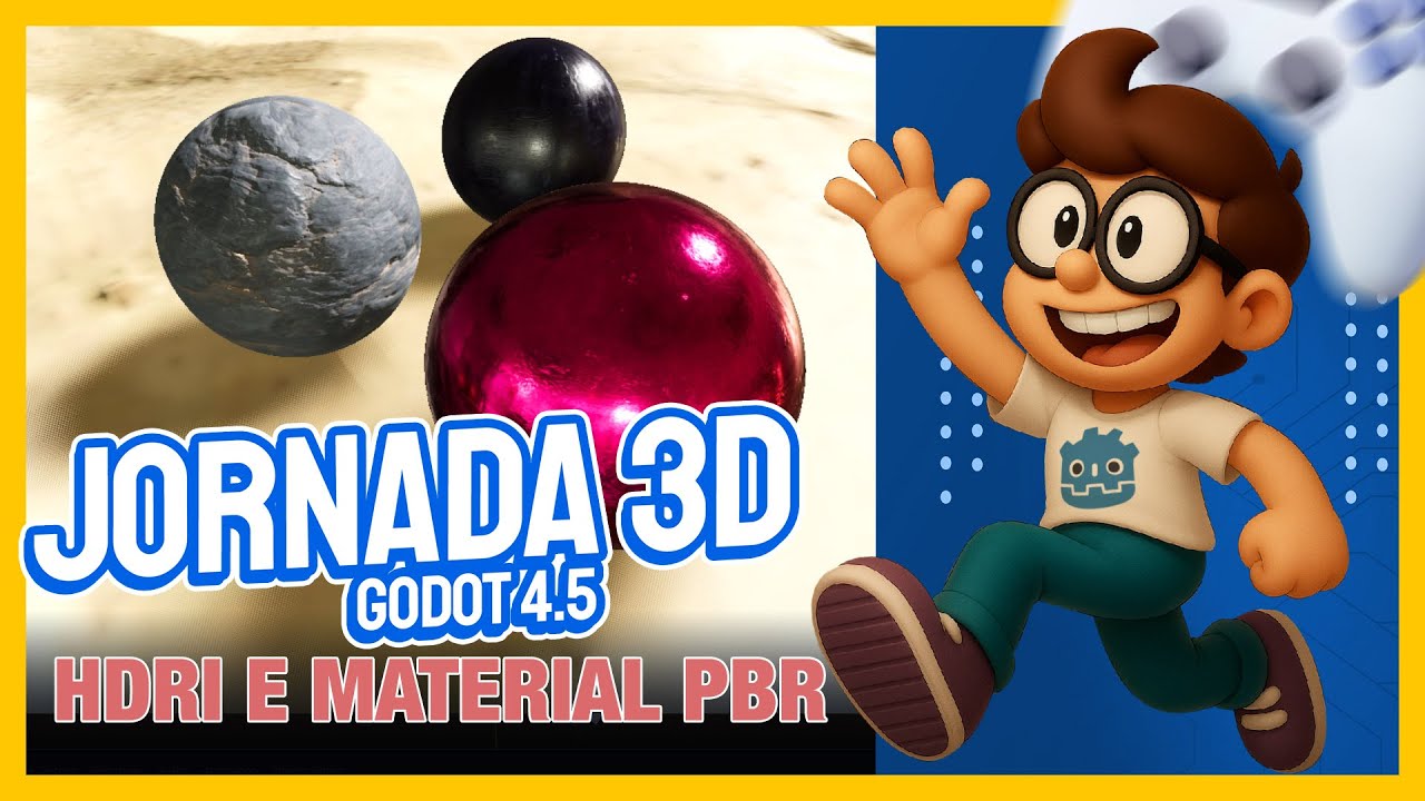 HDRI e MATERIAL 3D (STANDARD/PBR MATERIAL) na Godot 4.5 — [CURSO JORNADA 3D GODOT | AULA 04]
