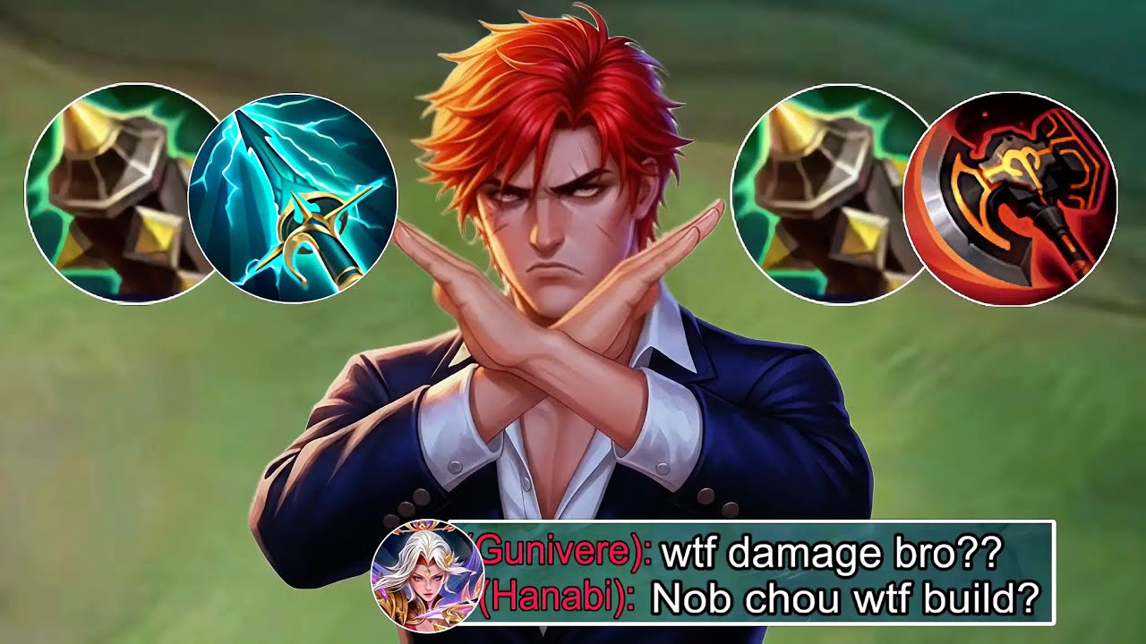 WTF DMG! FINALLY FOUND BEST BUILD(I TRY THE KNEW BUILD PRO CHOU PLAYER)-mobile legends