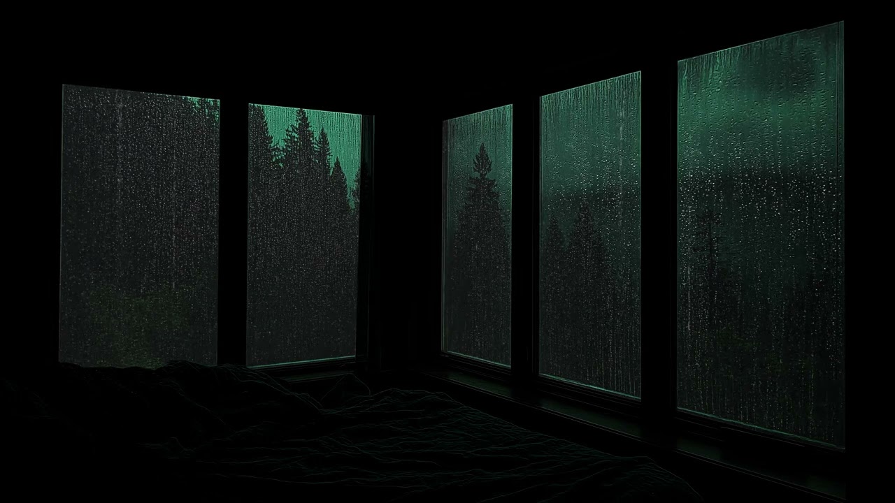 Slow Midnight Rain Outside Bedroom Window | Cozy Dark Ambience, Relaxing Sounds for Fast Deep Sleep