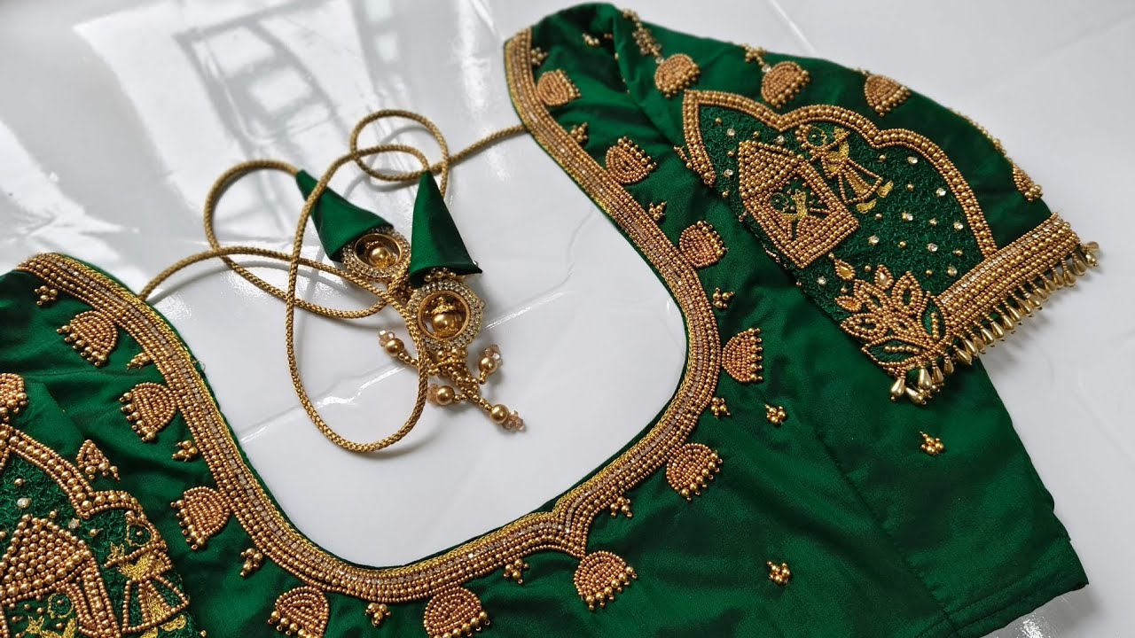 stitching  bridal aariwork blouse❤️DM9486227980 #aariblouse #aaribusiness #aariwork #aariworkblouse 