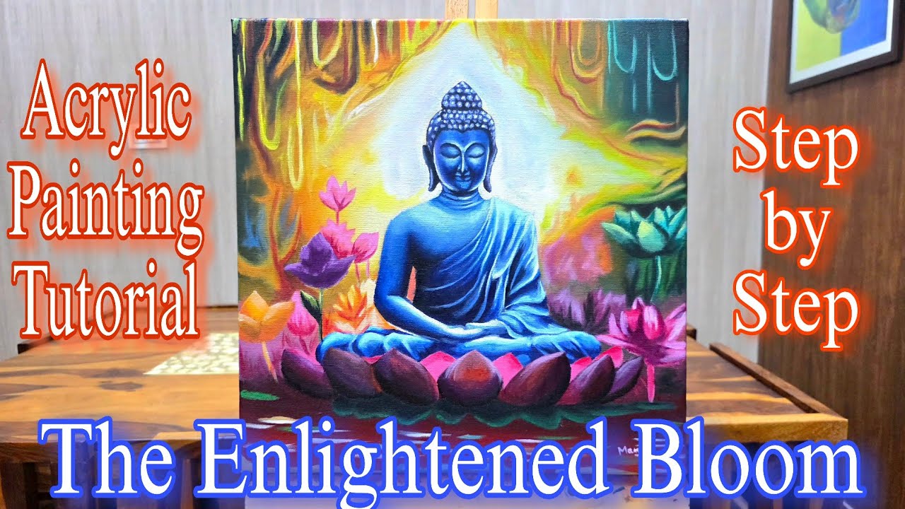 Acrylic Buddha Painting Step by Step | Hyperlapse Tutorial 