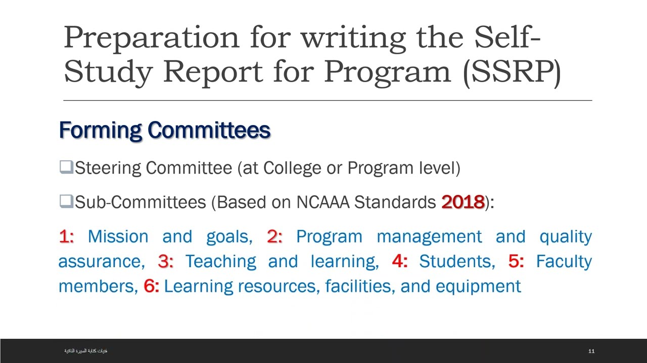Workshop P1 : How to write the #NCAAA Self Study Report  for Programs