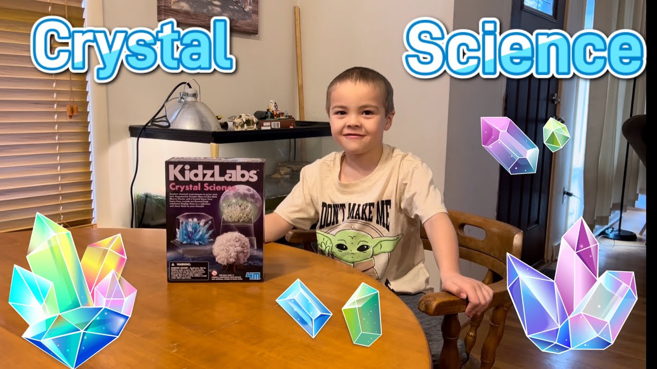 Crystal Science with Rhys! Rhys makes crystals with KidzLabs. Kids science!