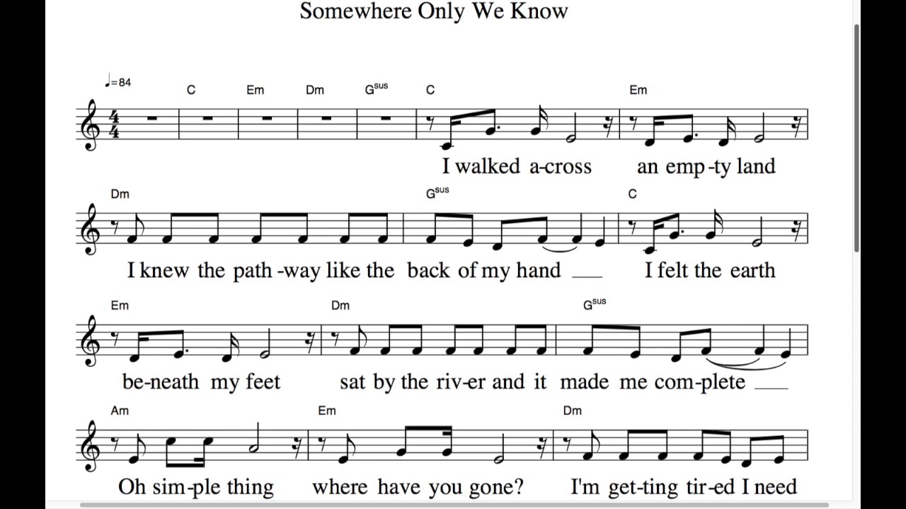 Somewhere Only We Know (practice track)