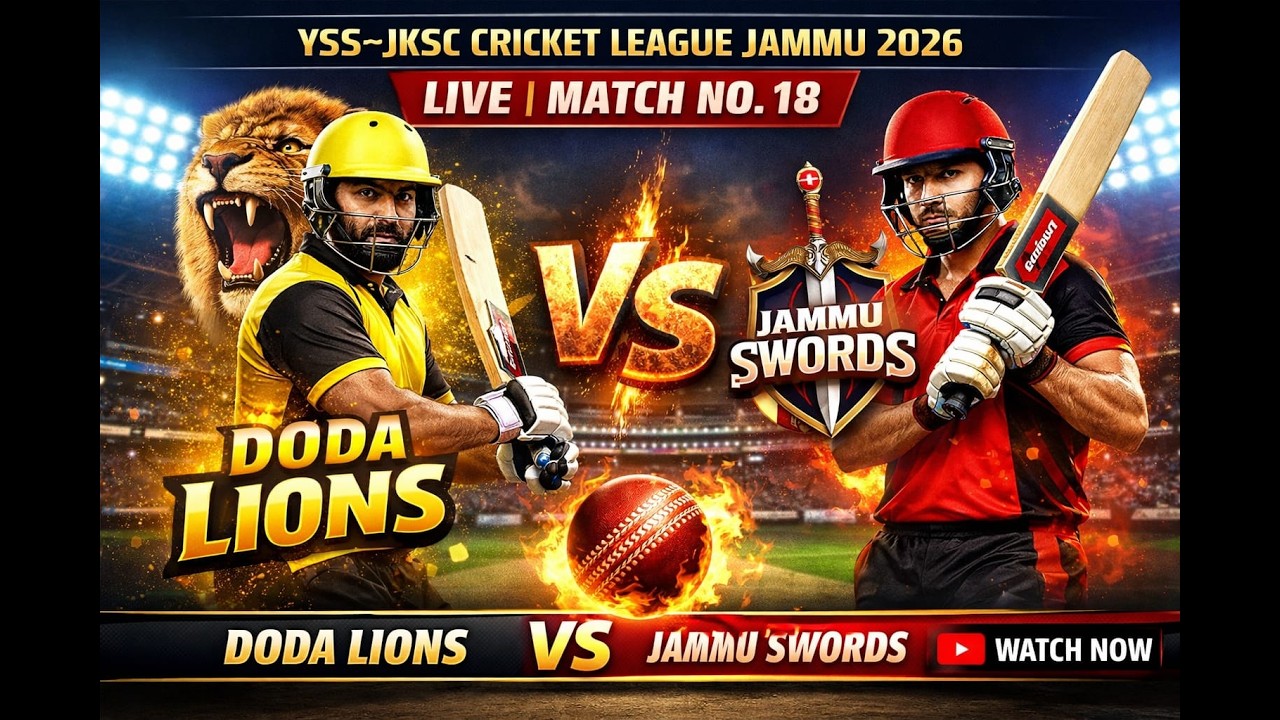 Live | YSS–JKSC Cricket League Jammu 2026. Match No 18Doda Lions 🆚 Jammu Swords