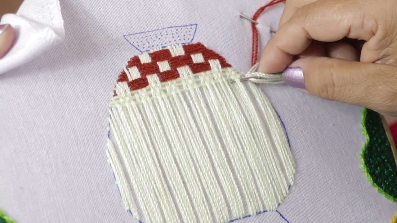 💖¡HERMOSO! FLORERO FACIL paso a paso💐 BORDADOS FACILES 352