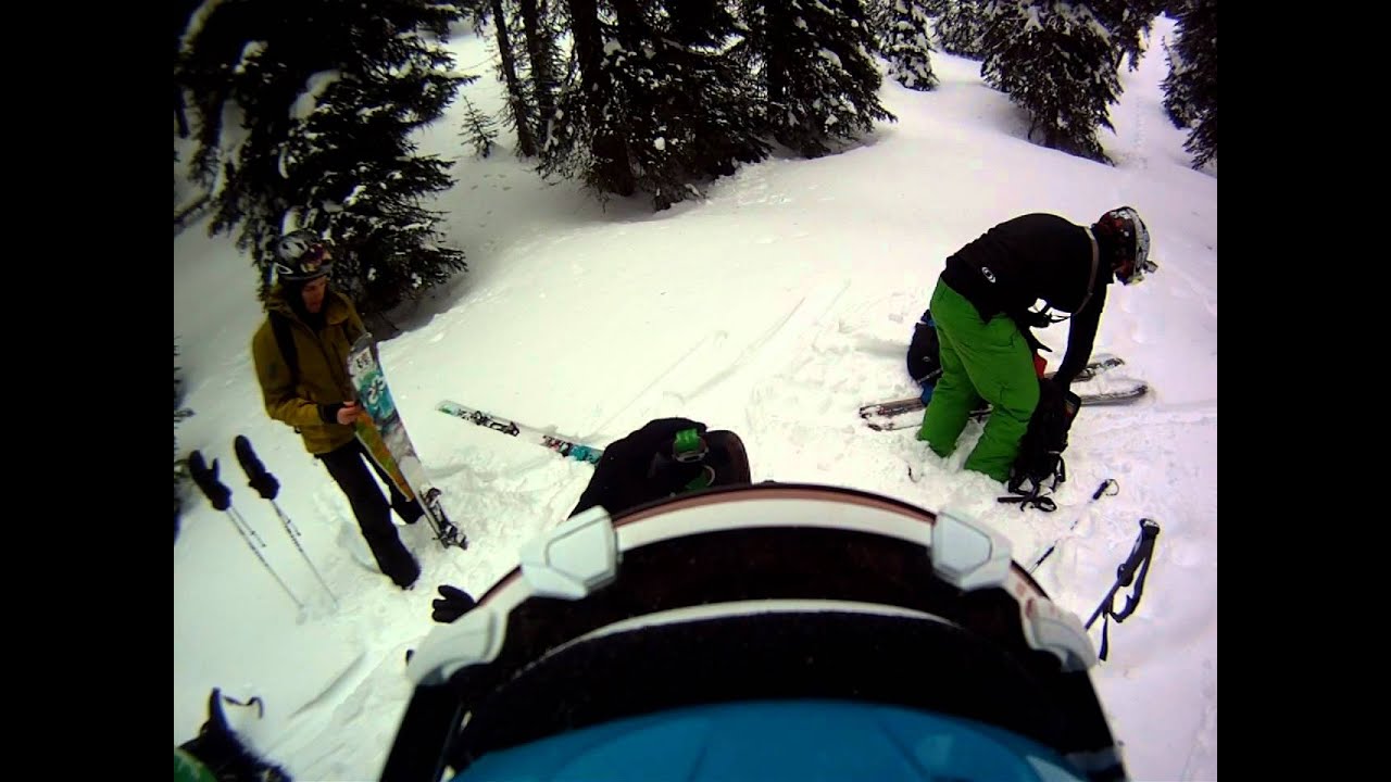 Ski touring skinning up