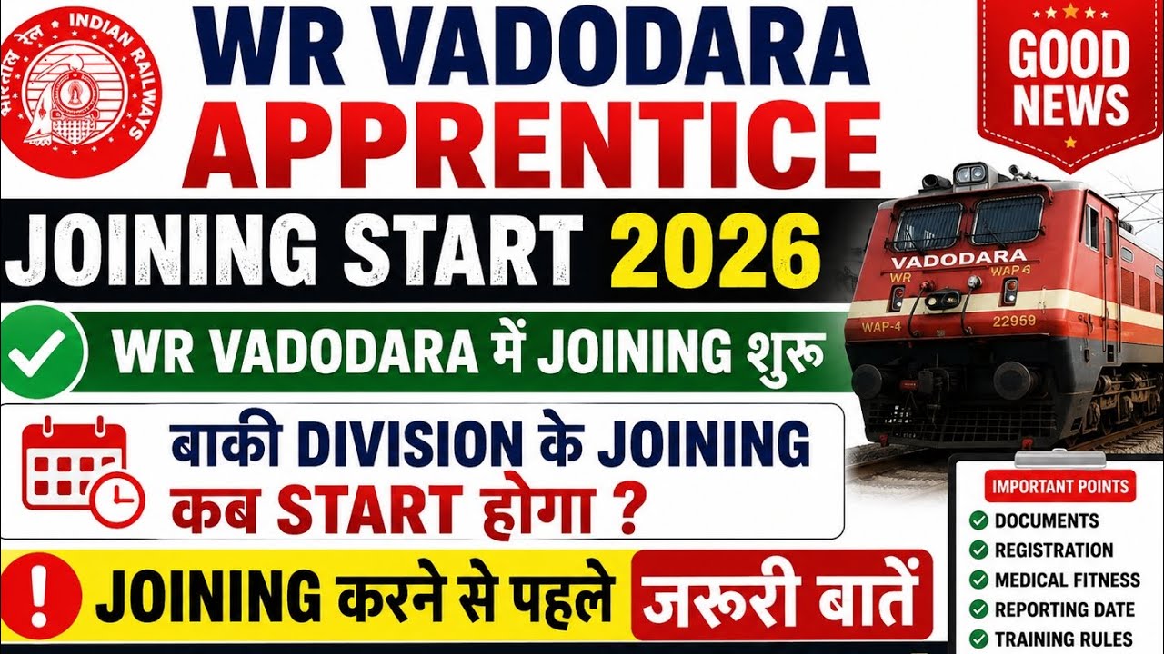 WR Vadodara Apprentice Joining Started 2026 🔥 | Offer Letter Out | When Is the Joining for Other ...