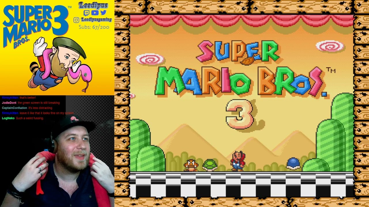(1of2) Super Mario Bros 3 - All Stages - Full Playthrough - Full VoD - Leedipus Uncut