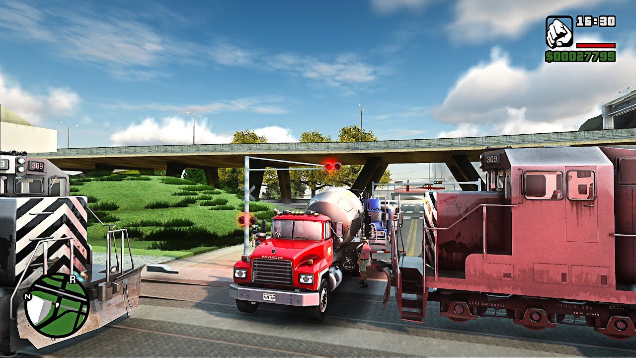 GTA SA Realistic Vehicle Deformation - Crazy Trains Crashes Ep.18