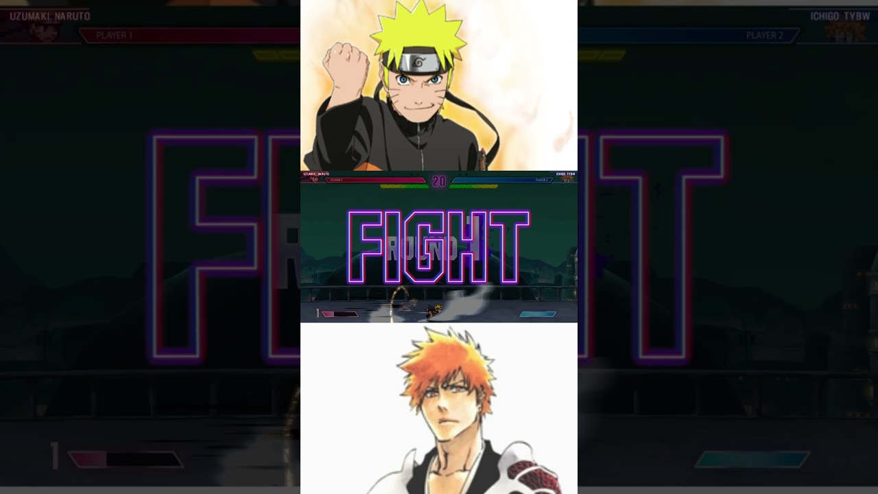 Naruto VS Ichigo! Battle between beasts! MUGEN 1M fights #anime #mugen #mugenjus #naruto #bleach