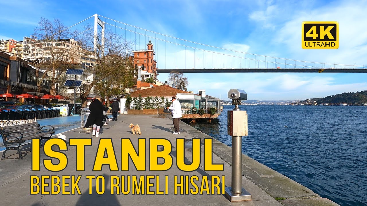 Walking in Istanbul Turkey | Bebek to Rumeli Hisari neighborhood [4K UHD 60fps] January 2022