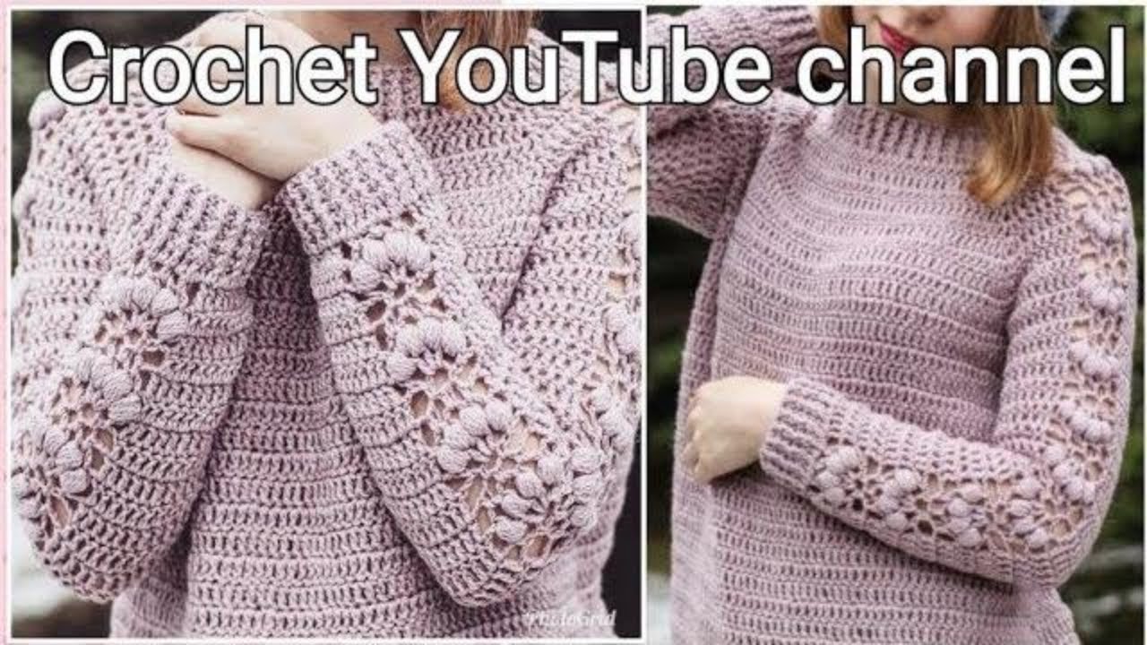 حصري/بلوزة كروشيه بطريقه سهله لكل المقاسات كم رجلان Easy Crochet blouse/ قناة#كروشيه_يوتيوب