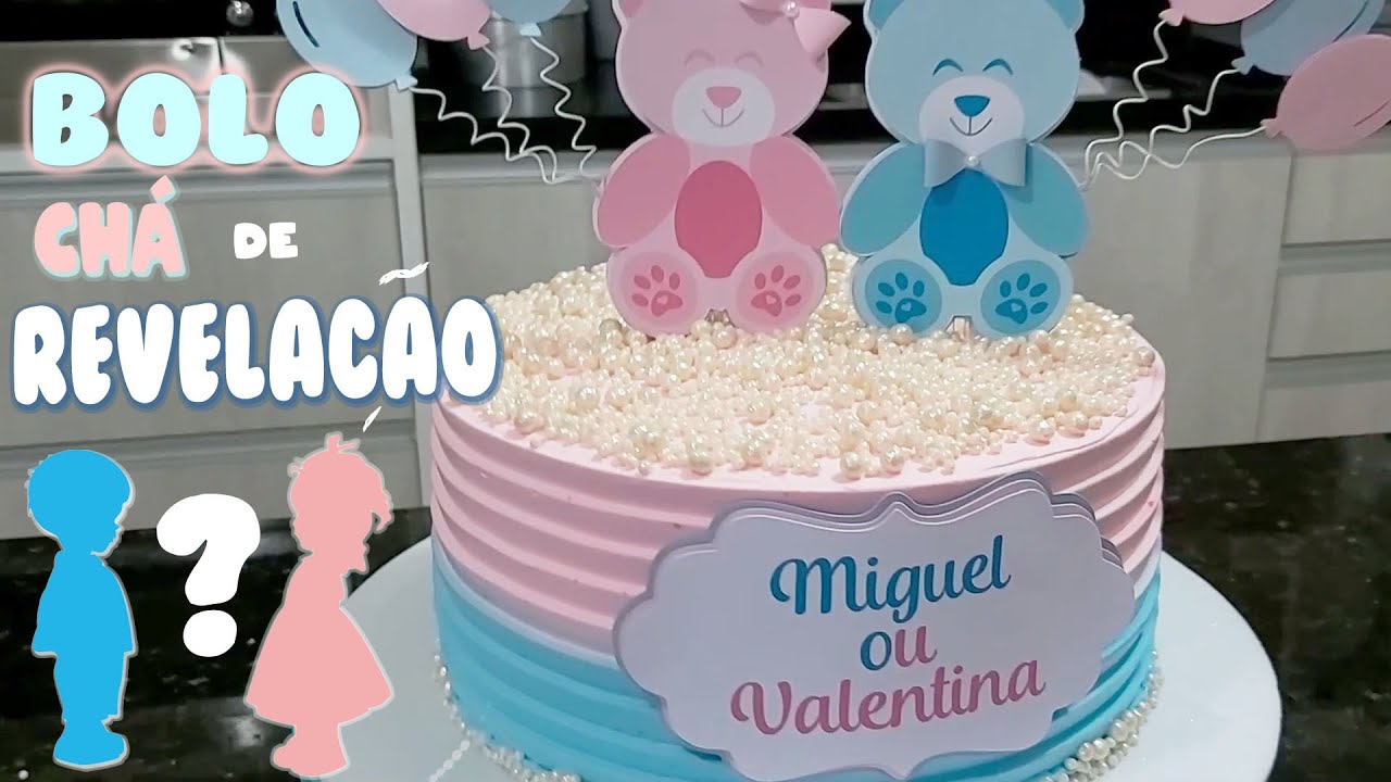 BOLO CHÁ DE REVELAÇÃO COM CHANTILLY E TRABALHO EM ESPÁTULAS /PARIS CAKE DESIGNER