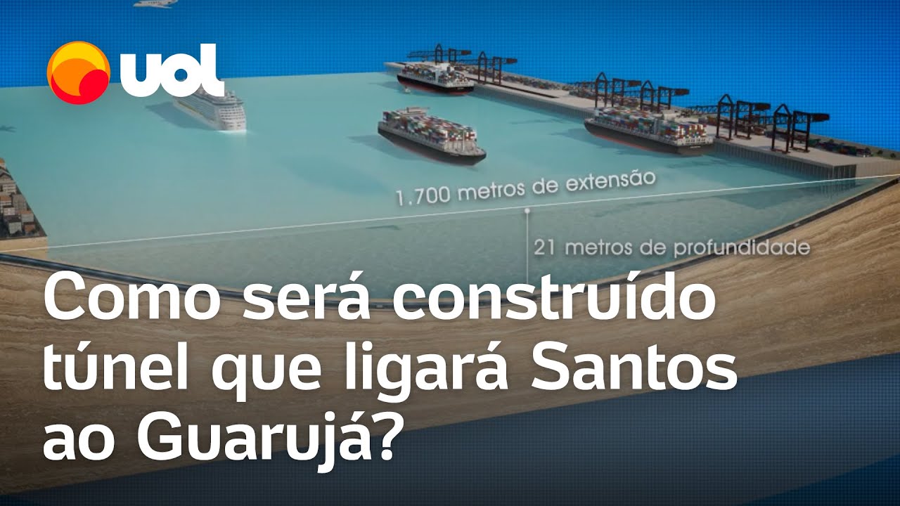 Como será construído túnel que ligará Santos ao Guarujá por debaixo d'água?