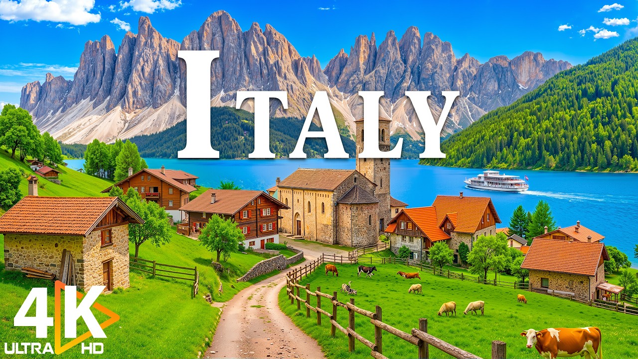 Italy 4K - Breathtaking Views of Lake Como, Tuscany, Amalfi Coast & Hidden Gems - Relaxing Music