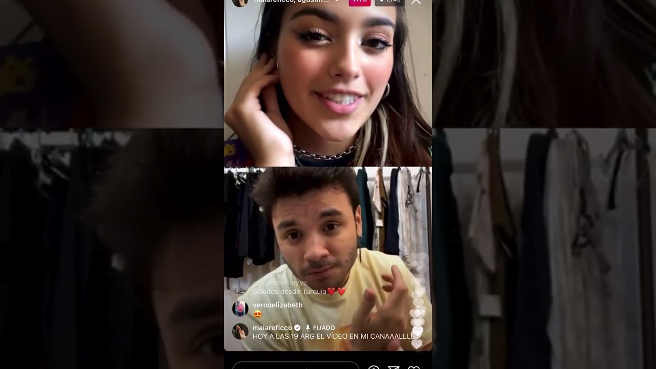 Instagram Live- Maia Reficco y Agustín Casanova. 26/02/21