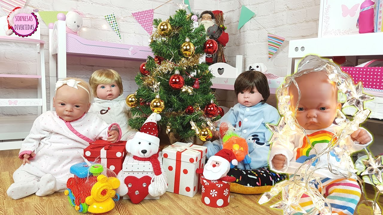 🎄Los bebés Lindea y Ben cantan villancicos y abren los regalos de Papá Noel  🎅