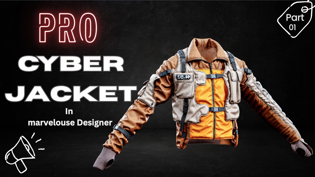 Designing a FUTURISTIC Cyberpunk Jacket in Marvelous Designer (Step-by-Step)-(Part-01)