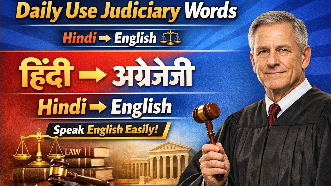 Daily Use Judiciary Vocabulary | Hindi to English Words | Learn Legal English Easily ⚖️