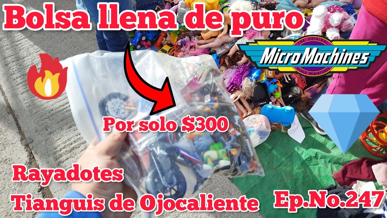 Bolsa llena de #micromachines todo por $300 pesos  cacería en tianguis de Ojocaliente EpNo247