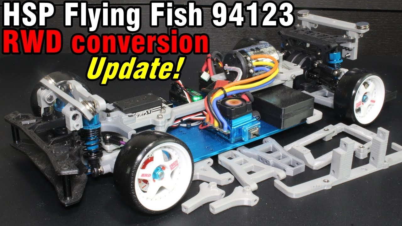 Update of HSP Flying Fish 94123 RWD conversion(front caster & rear toe in)