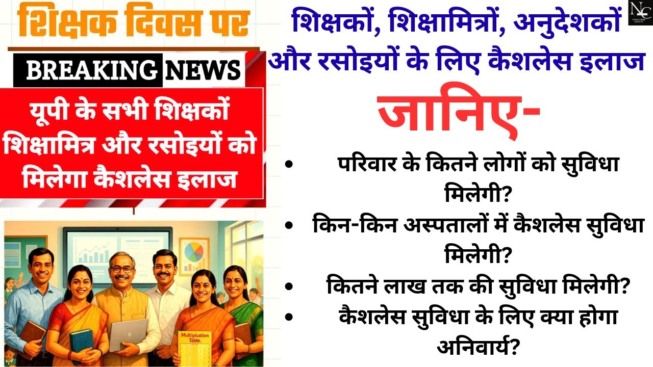 शिक्षक, अनुदेशक, शिक्षामित्र, रसोइया को कैशलेस इलाज की सुविधा | Cashless treatment facility ||
