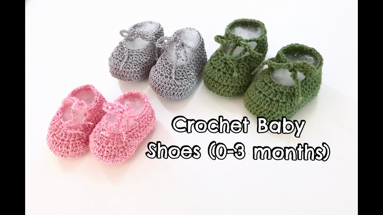How to Crochet Baby Shoes (0-3 months) - fine yarn