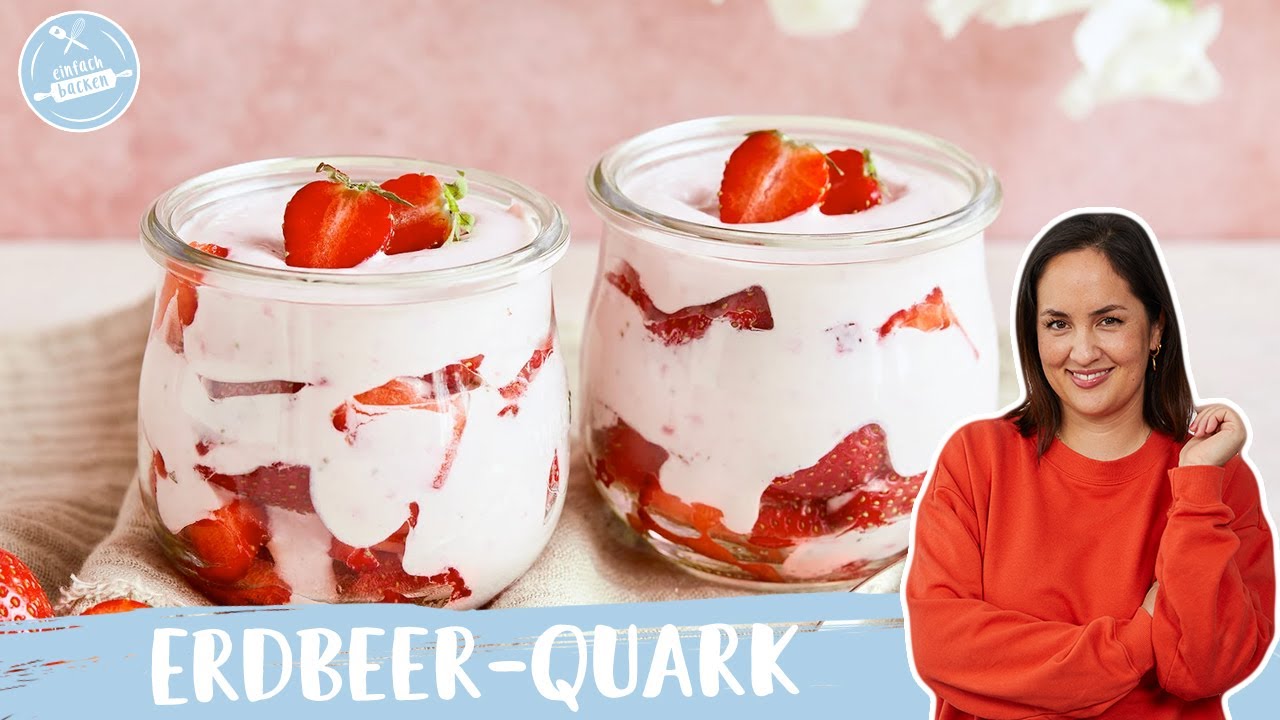 Erdbeer-Quark 🍓🥄| 15-Minuten Dessert | Einfach Backen