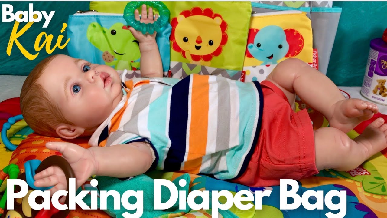 Reborn Baby Kai: Changing Outfit & Packing His Diaper Bag For Outing.