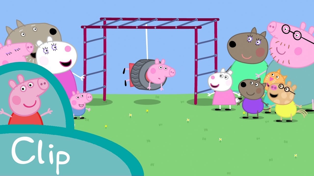Canal Kids - Español Latino - Peppa Pig - El Papá Cerdito se encalla en el tobogán (clip)