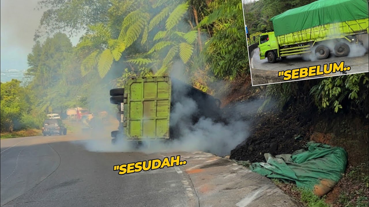 TEREKAM SANGAT JELAS !!! MENIT-MENIT TERAKHIR, Tragedi Hari Ini Truk Hino Muatan Batubara Blong Rem